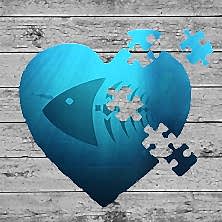 Пазл сердце 19х19 см  76 элементов